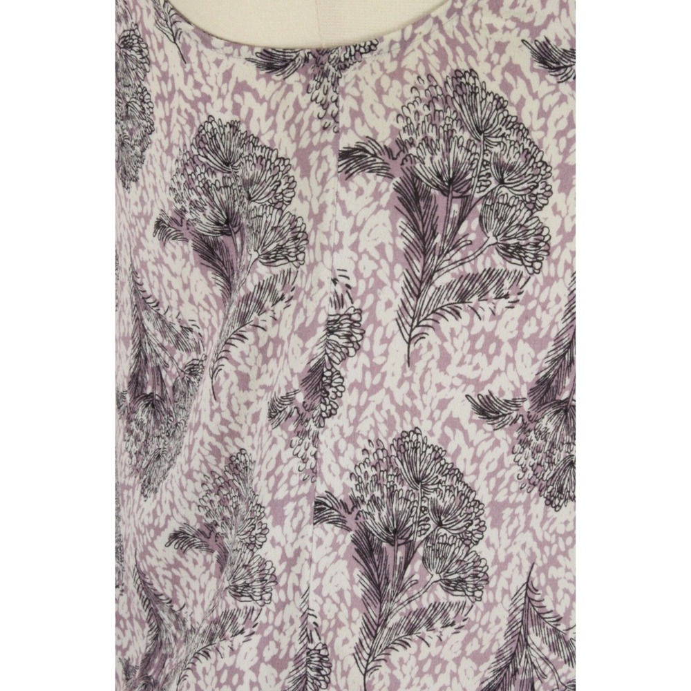 BODEN Crepe Tank Top size US 4 UK 8 Purple Floral Pleat Keyhole Tied - Picture 9 of 16